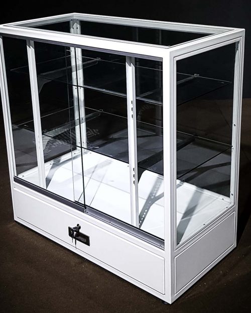 glass showcase customized by teamweld